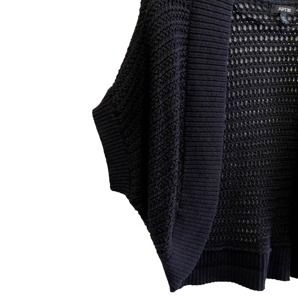 Apt. 9 Women's Y2K Black Open Knit Boho Fairy Cropped Bolero Sweater Size XL - Picture 6 of 10
